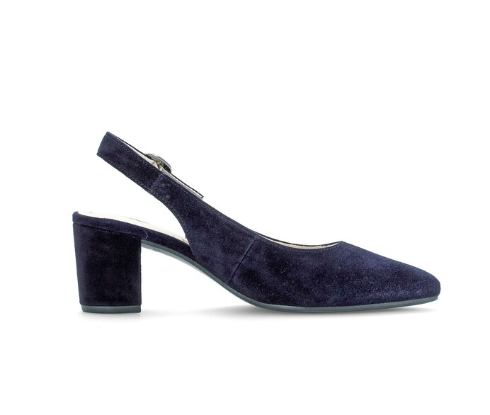Gabor Damen  Slingpumps Blau - Rauleder