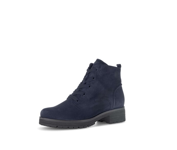 Gabor Damen  Schnürstiefelette Blau - Rauleder
