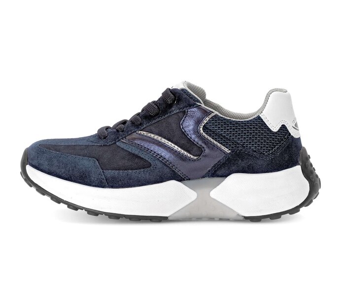 Gabor Damen Sneaker Low Blau - Materialmix Leder