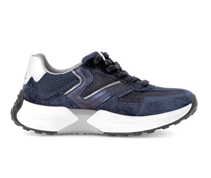Gabor Damen  Sneaker Low Blau - Materialmix Leder