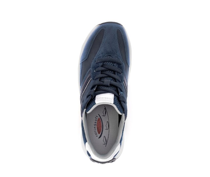 Gabor Damen  Sneaker Low Blau - Materialmix Leder