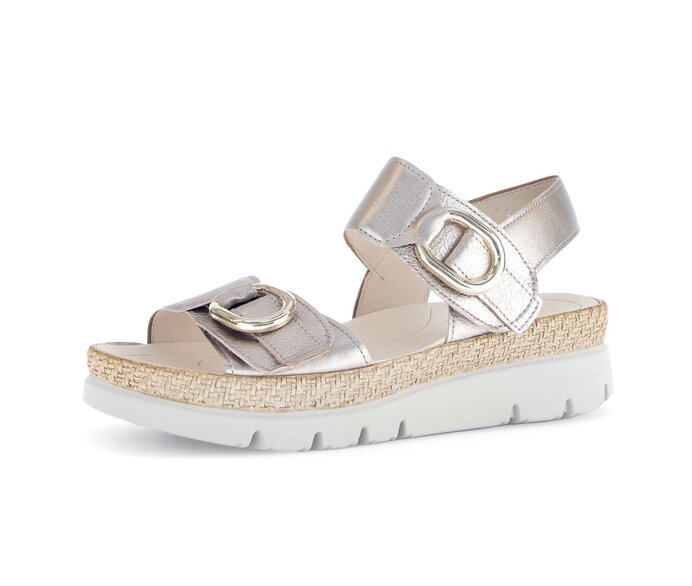Gabor Damen  Plateau Sandale Gold - Effektleder