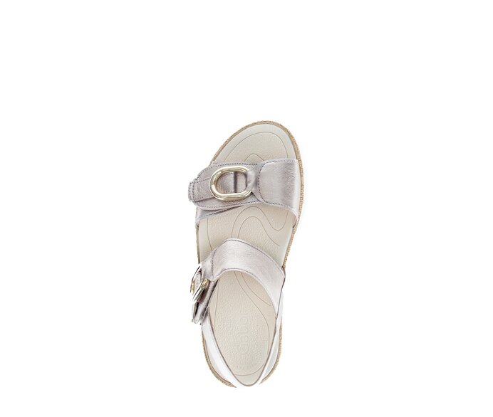 Gabor Damen  Plateau Sandale Gold - Effektleder