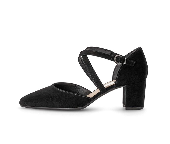 Gabor Damen Spangenpumps Schwarz - Rauleder