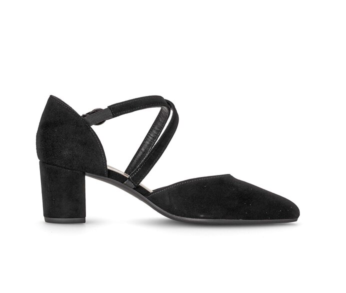 Gabor Damen  Spangenpumps Schwarz - Rauleder