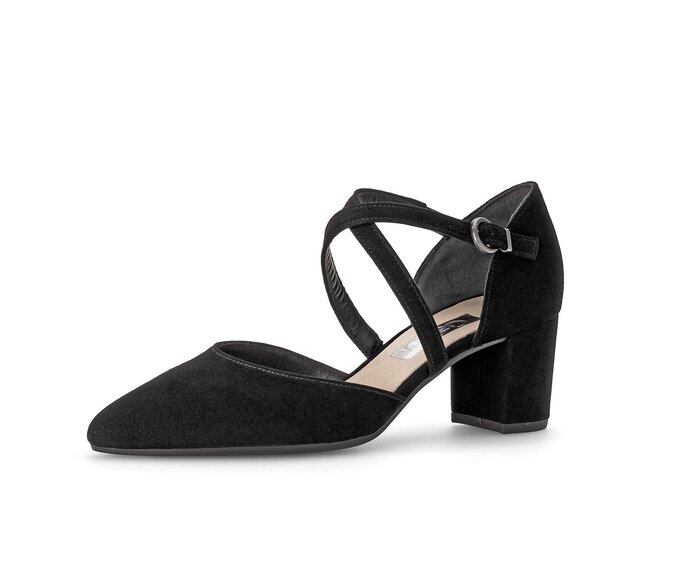 Gabor Damen  Spangenpumps Schwarz - Rauleder