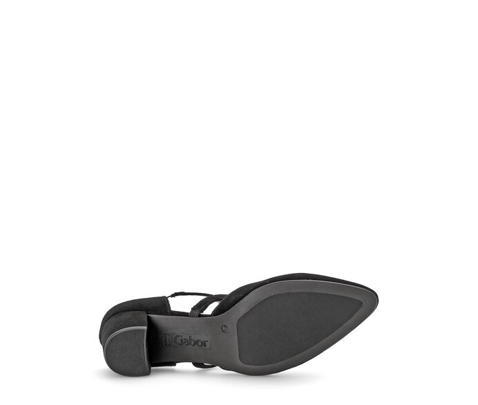 Gabor Damen  Spangenpumps Schwarz - Rauleder