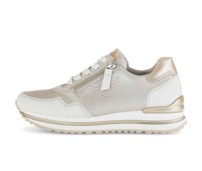 Gabor Damen Sneaker Low Beige - Materialmix Leder