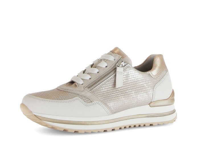 Gabor Damen  Sneaker Low Beige - Materialmix Leder