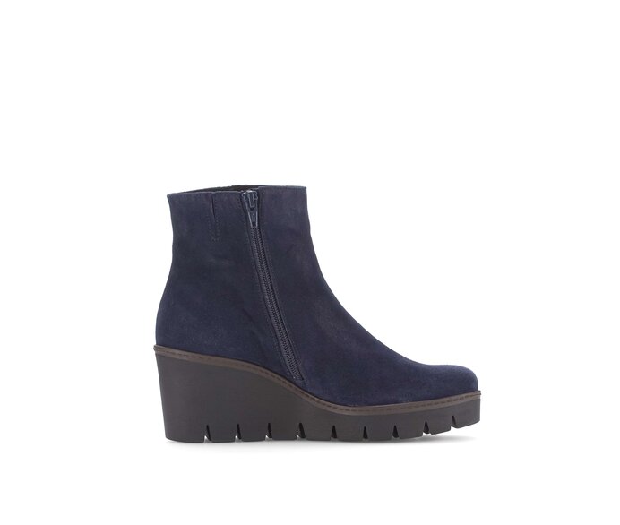 Gabor Damen  Plateau Stiefelette Blau - Rauleder