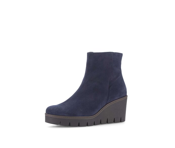 Gabor Damen  Plateau Stiefelette Blau - Rauleder