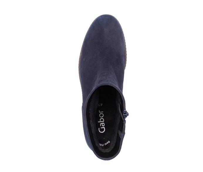 Gabor Damen  Plateau Stiefelette Blau - Rauleder