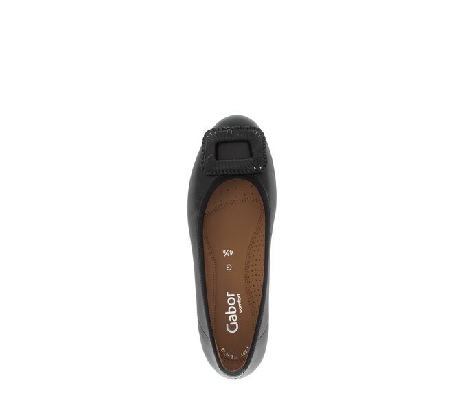 Gabor Damen  Sportliche Ballerina Schwarz - Glattleder