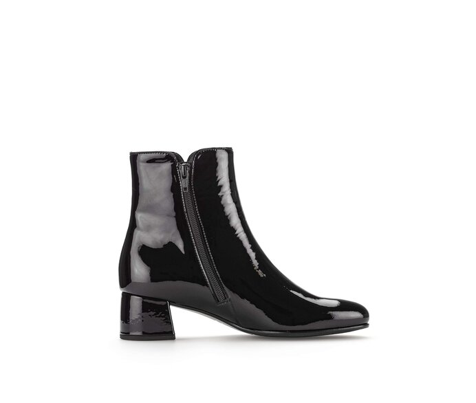Gabor Damen  Elegante Stiefelette Schwarz - Lackleder