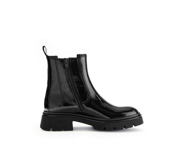Gabor Damen  Chelsea Boot Schwarz - Lackleder