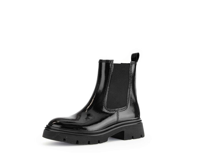 Gabor Damen  Chelsea Boot Schwarz - Lackleder