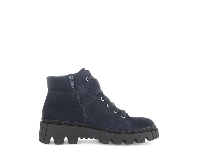 Gabor Damen  Schnürstiefelette Blau - Rauleder