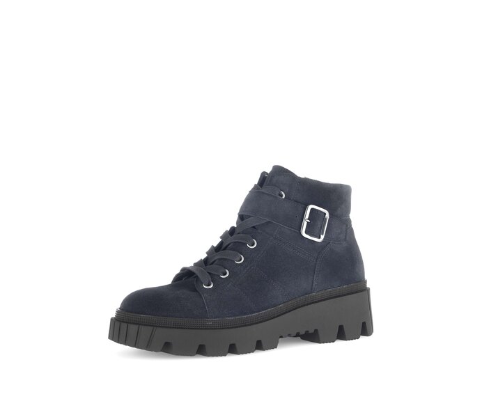 Gabor Damen  Schnürstiefelette Blau - Rauleder
