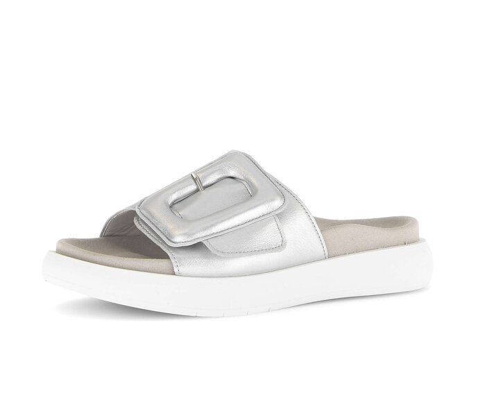 Gabor Damen  Pantolette Silber - Effektleder