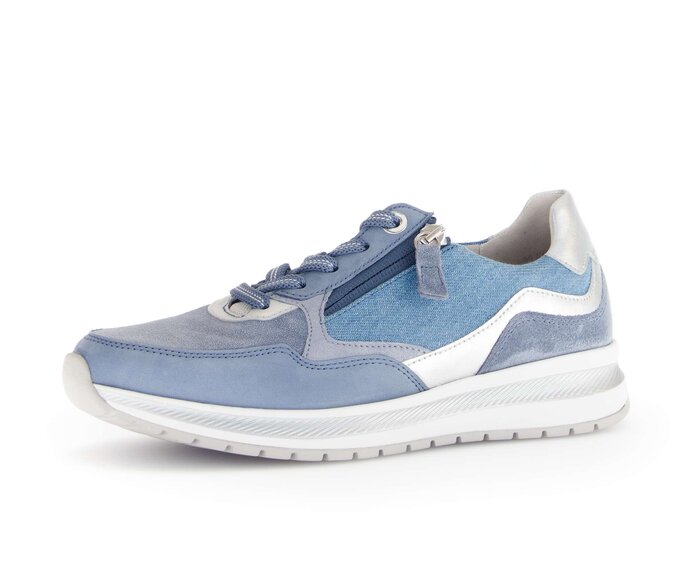 Gabor Damen  Sneaker Low Blau - Materialmix Leder/Lederimitat