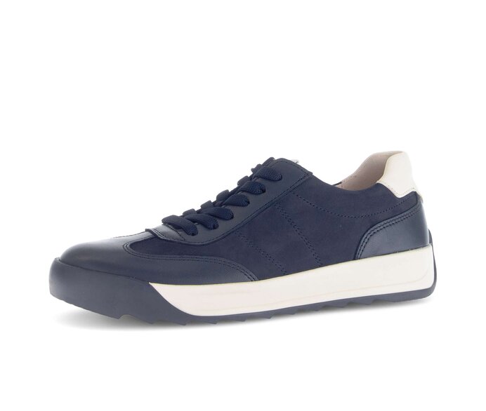 Gabor Damen  Sneaker Low Blau - Materialmix Leder