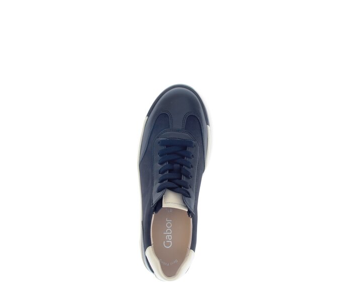 Gabor Damen  Sneaker Low Blau - Materialmix Leder