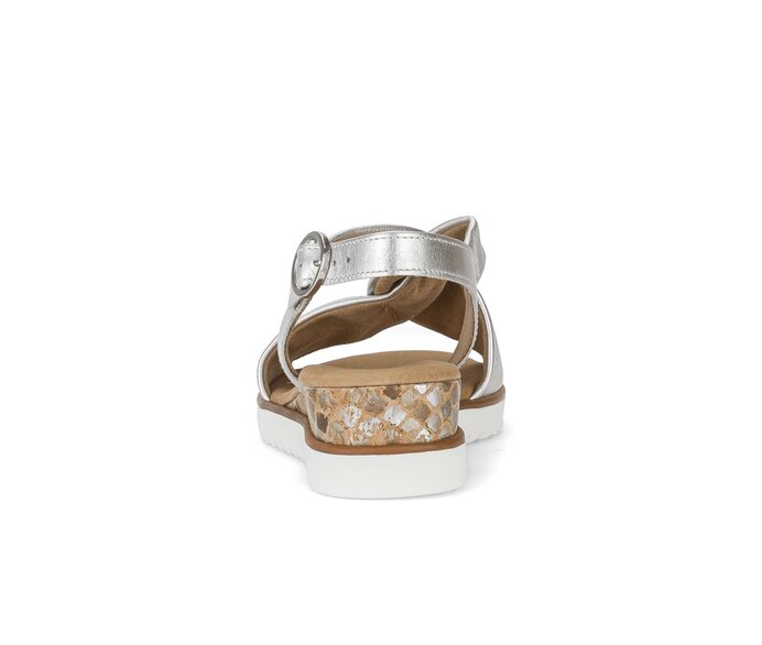 Gabor Damen  Keilsandalette Silber - Effektleder
