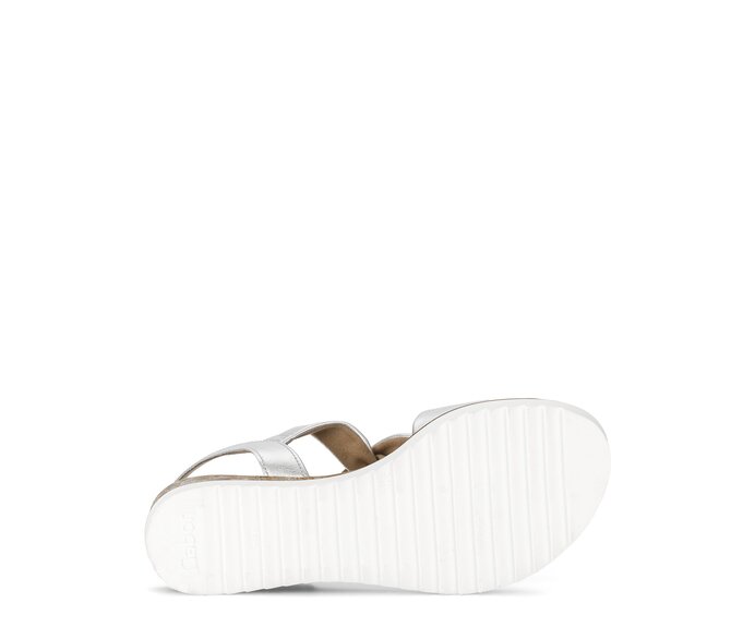 Gabor Damen  Keilsandalette Silber - Effektleder
