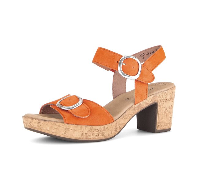 Gabor Damen  Plateau Sandale Orange - Rauleder