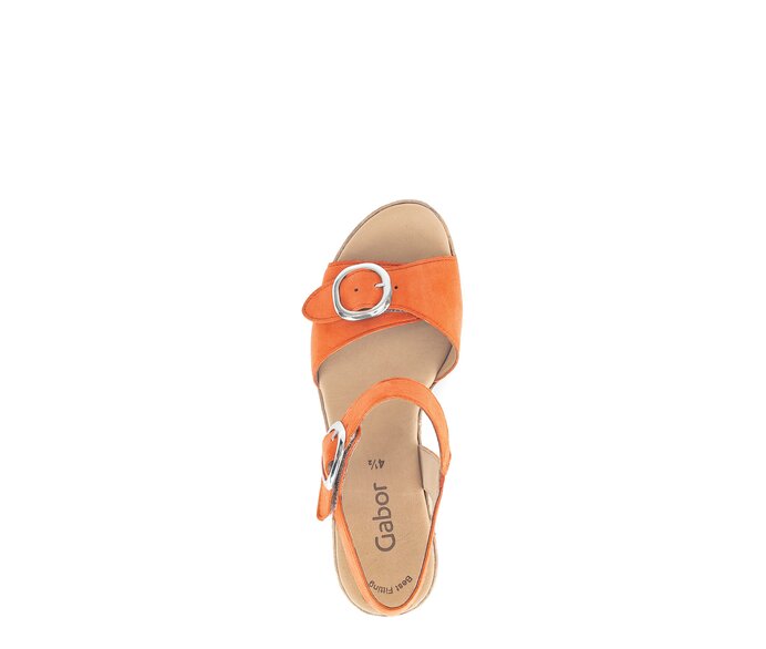 Gabor Damen  Plateau Sandale Orange - Rauleder