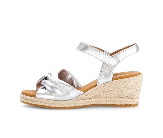 Gabor Damen Keilsandalette Silber - Effektleder