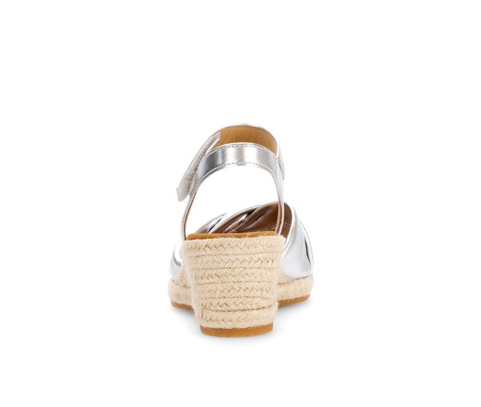 Gabor Damen  Keilsandalette Silber - Effektleder