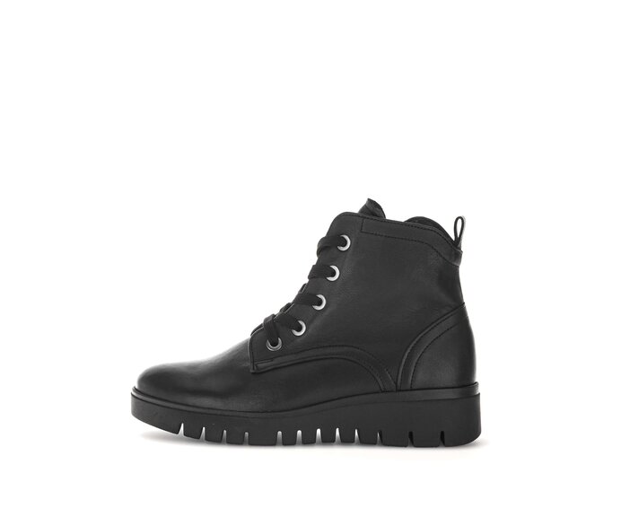 Gabor Damen Sportliche Stiefelette Schwarz - Glattleder