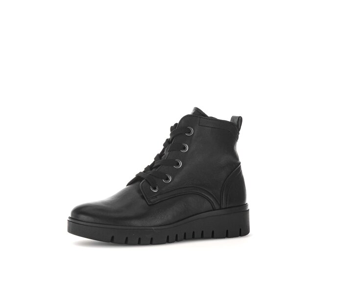Gabor Damen  Sportliche Stiefelette Schwarz - Glattleder