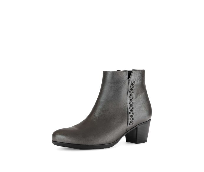 Gabor Damen  Elegante Stiefelette Silber - Glattleder