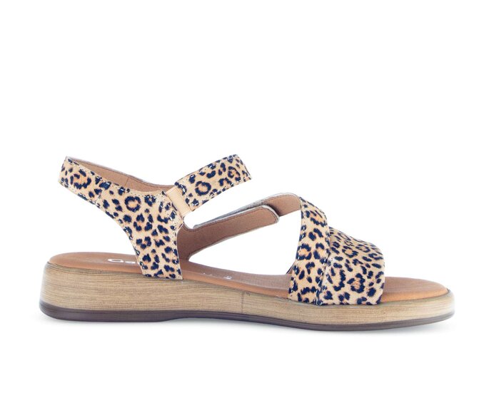 Gabor Damen  Riemchensandale Beige - Effektleder