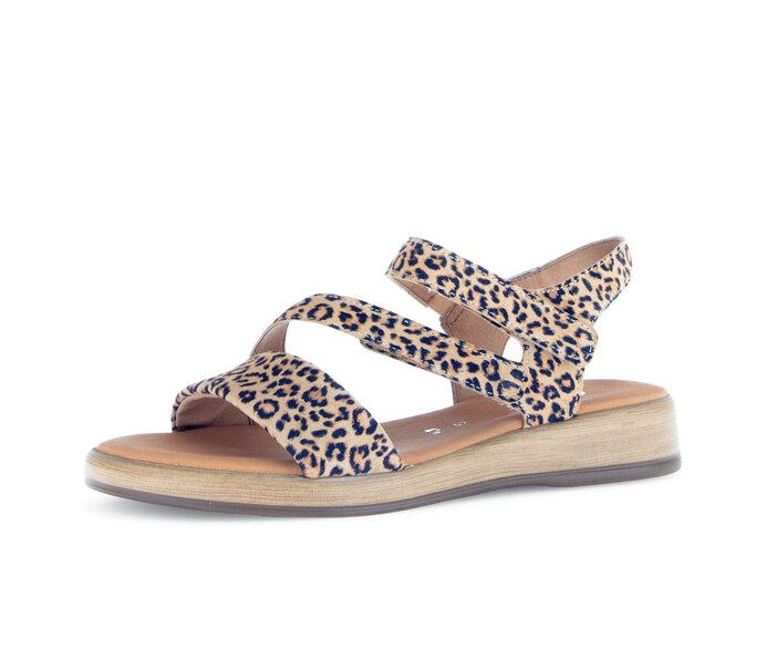 Gabor Damen  Riemchensandale Beige - Effektleder