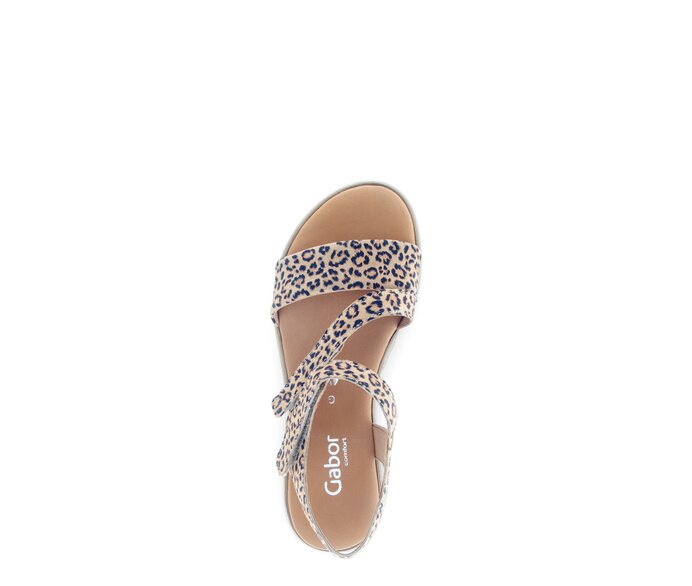 Gabor Damen  Riemchensandale Beige - Effektleder