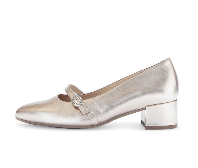 Gabor Damen Spangenpumps Gold - Effektleder