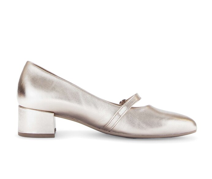 Gabor Damen  Spangenpumps Gold - Effektleder