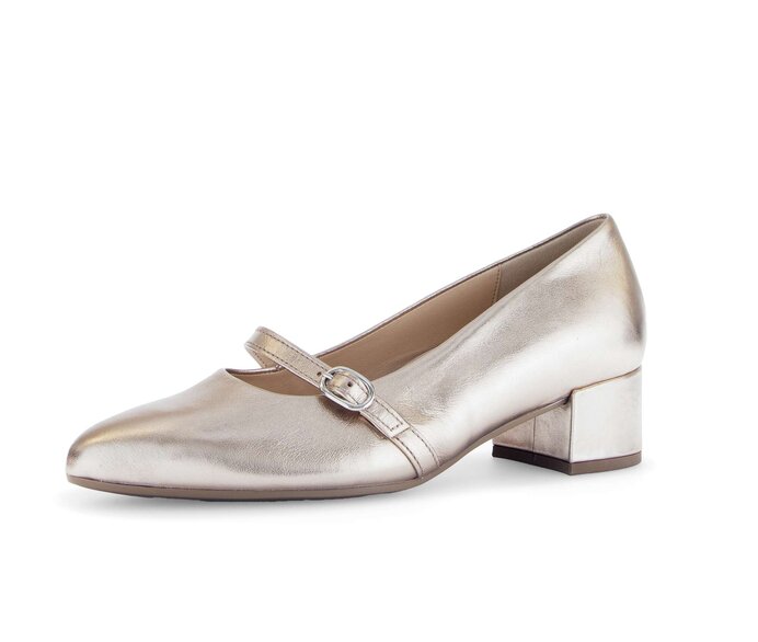 Gabor Damen  Spangenpumps Gold - Effektleder