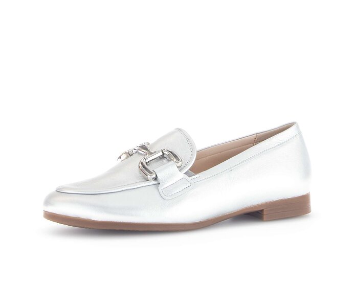 Gabor Damen  Slipper Silber - Effektleder