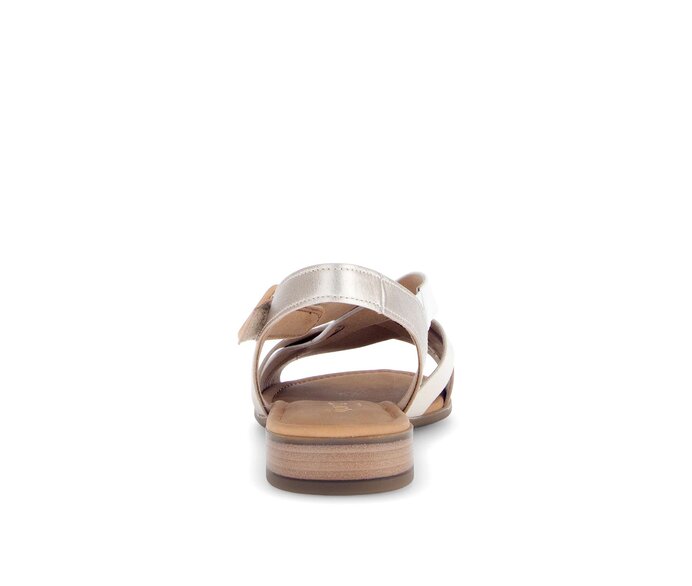 Gabor Damen  Riemchensandale Gold - Materialmix Leder