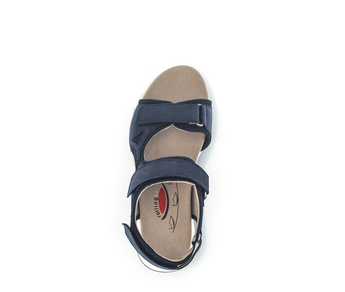 Gabor Damen  Trekkingsandale Blau - Materialmix Leder/Lederimitat
