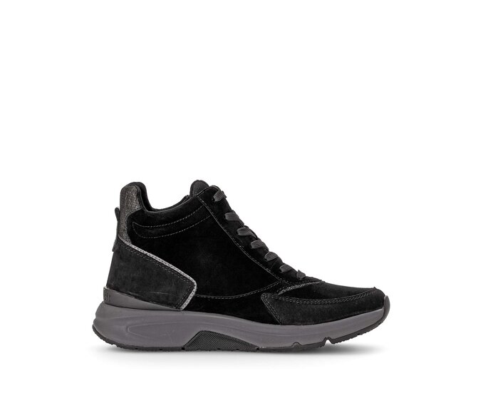 Gabor Damen  Sportliche Stiefelette Schwarz - Materialmix Leder