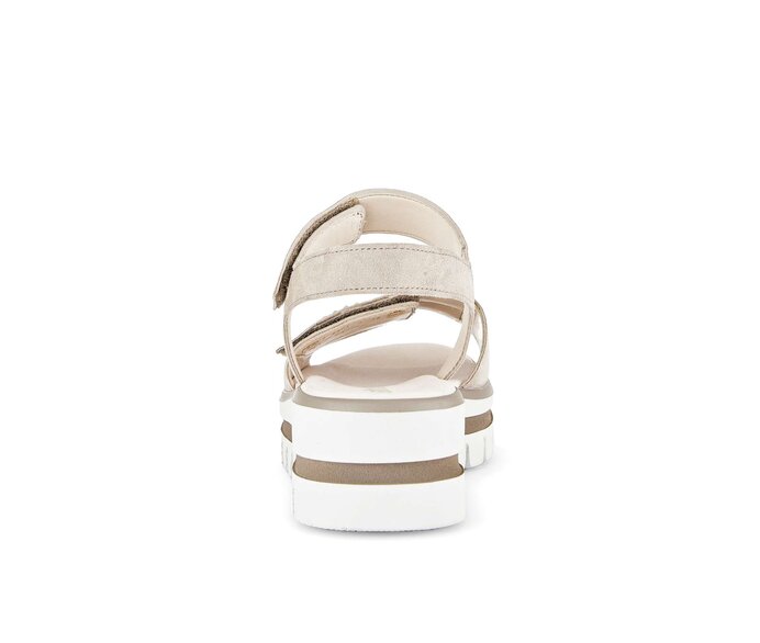 Gabor Damen  Plateau Sandale Beige - Rauleder