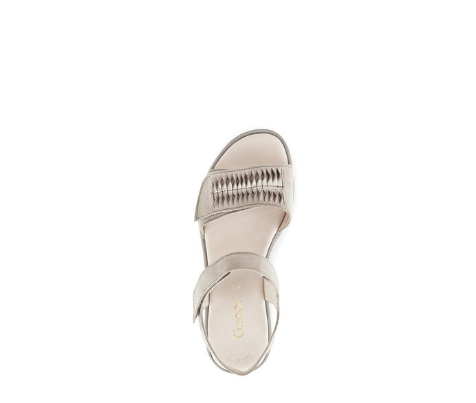 Gabor Damen  Plateau Sandale Beige - Rauleder