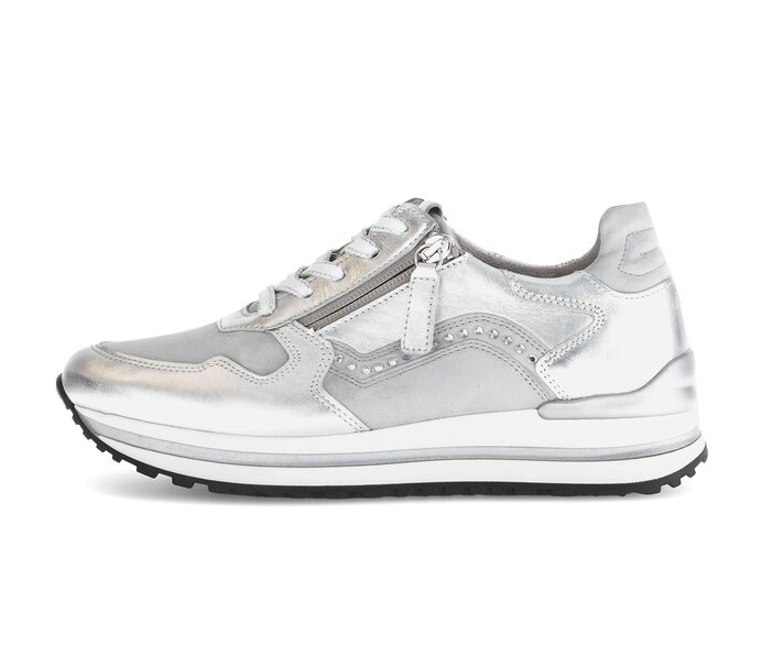 Gabor Damen Sneaker Low Silber - Rauleder