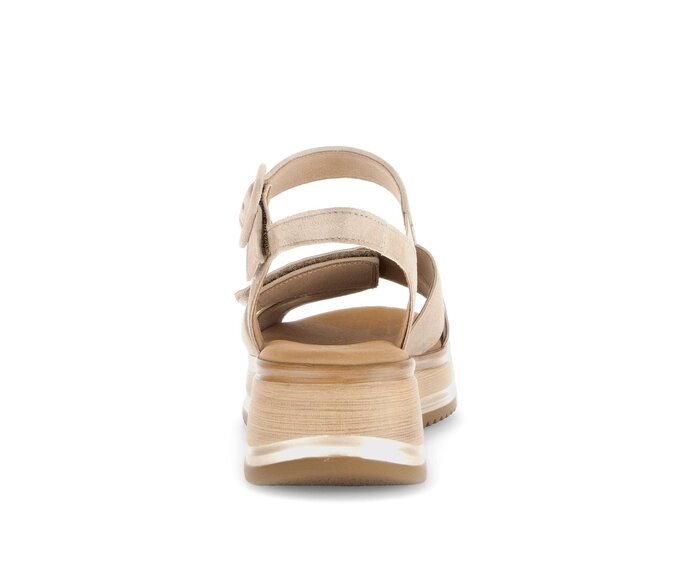Gabor Damen  Plateau Sandale Beige - Rauleder