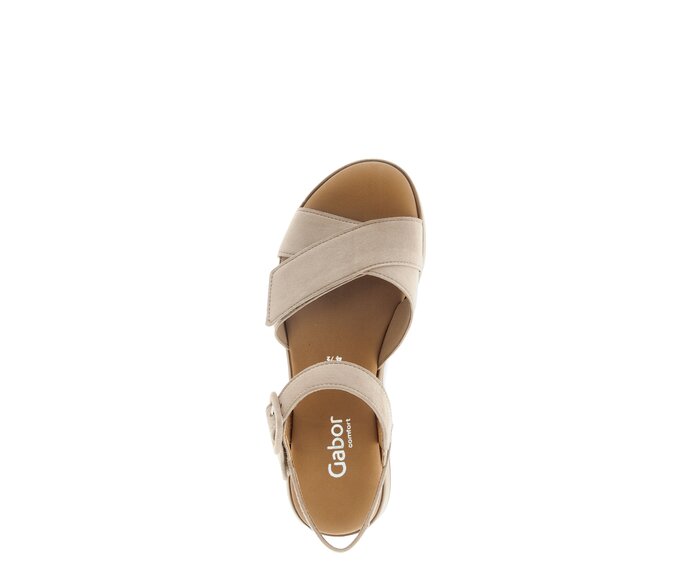 Gabor Damen  Plateau Sandale Beige - Rauleder
